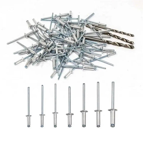 Aluminum Dome Head Blind Rivet Kit 570 Pieces With 3 Drill Bits For Quick Easy And Solid Fastening Dope Heavy Duty Pop Rivet Set For Automotive Marine And DIY Projects, assorted rivets and drill bits