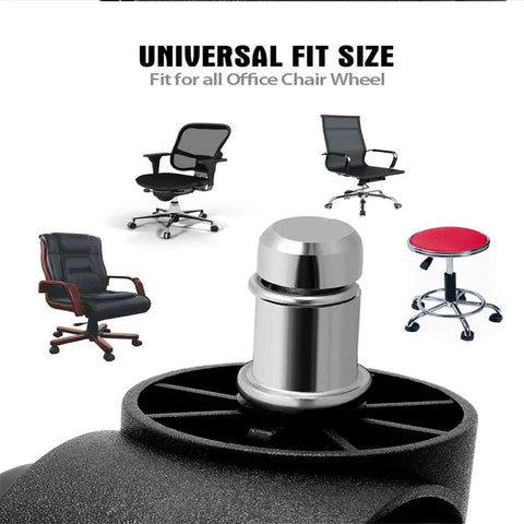 Heavy Duty Silent Office Chair Casters 5 Pack Universal Mute Rubber Wheels With Steel Cores And Precision Bearings for various office chairs