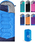 Three Season Camping Sleeping Bag For Adults And Kids Lightweight Weather Resistant And Waterproof in multiple colors