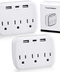 2 Piece Cruise Power Strip With USB Ports Travel Adapter For Cruise Ship Essentials Non Surge Protection White Approved For 2025