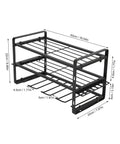 Heavy Duty Wall Mounted Drill Rack Black Steel Tool Holder Featuring 150 Pound Load Rating Quick Screw Assembly System for garages and shops, dimensions labeled.