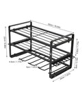 Heavy Duty Wall Mounted Tool Rack Black Iron Power Tool Organizer With Drill Slot And Charging Shelf dimensions and layout.
