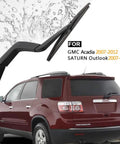 Heavy Duty Rear Wiper Arm Blade Replacement For Gmc Acadia Saturn Outlook 2007 To 2012 Oem Style Quick Bolt On No Sweat Installation Rig Up on vehicle with water spray.