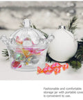 12 Pack Plastic Candy Packaging Boxes With Lids For Sweets And Snacks featuring colorful wrapped candies on a festive table