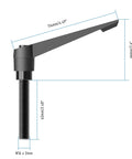 Hardcore Adjustable Clamping Lever Handle M16 X 63MM Male Thread Quick Release Locking Rotary Knob side view with dimensions.