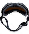 Top Shelf Professional Laser Safety Glasses With Knockout Od Six Plus Shielding Across Wide Band Wavelengths For Makers And Lab Techs In sleek black protective frames, rear view.