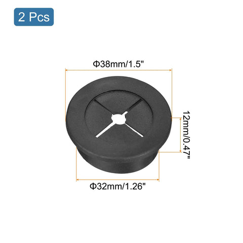 Two Pack 32mm Desk Grommets Flexible Rubber Cable Pass Through Hole Covers For Office And Computer Desk Wire Organization