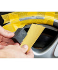 Solid Alloy Wheel Repair Kit For Black Rims Smooths Out Curb Rash And Road Scuffs DIY tools with sandpaper and sponge for alloy repair.