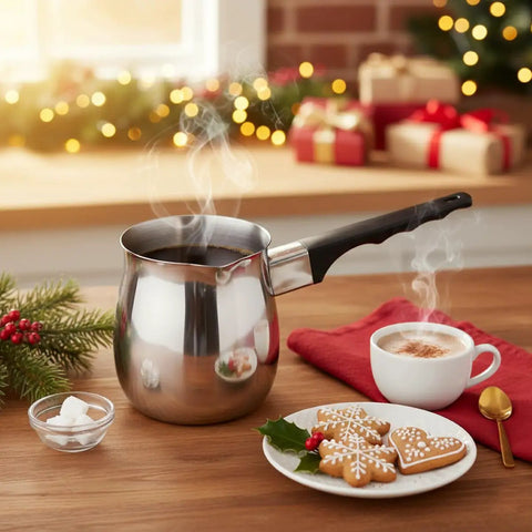 Turkish Warmer Coffee Pot 24 Ounce Stainless Steel 18 8 Professional Quality For Stovetop Turkish Coffee Cappuccinos Lattes Milk Warming