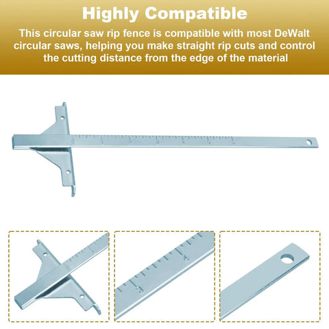Heavy Duty Rip Fence Guide For Circular Saws built tough metal with measurement markings for accurate straight cuts.