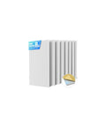 8 Pack High Density Acoustic Foam Panels Wall Mounted Self Adhesive Soundproof Noise Dampening showing peel and stick detail.