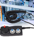 4 Axis CNC Handwheel Pulse Generator 5V 100PPR Electronic Handheld Controller Pulse Encoder For Engraving Milling Lathe With X Y Z Coordinate Select And Return To Origin, black coiled cable