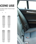 Up Your Ride Game With 4 Super Durable Car Door Lock Knobs That Keep The Interior Secure And Rust Free For Heavy Duty Use Every Day silver metal car door lock knobs in rear seat interior