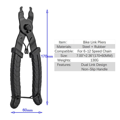 Go To Bicycle Chain Link Pliers Master Link Tool for Quick Removal and Repair with dual link design and non-slip handle