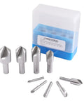 Nine Piece HSS Countersink Set with Precision Ground 90 Degree Flutes in a Durable Case, Pro Grade Countersink Bits for Wood and Metal