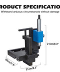 Heavy Duty Industrial Pipe Tube Notcher That Cranks From Zero To Fifty Degrees For Precision Cuts On Metal Wood And Plastic Piping Up To Seventy Six Mm showing dimensions and solid construction for reliable use.
