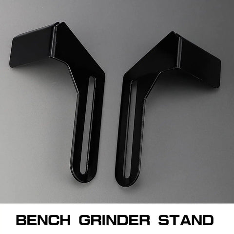 2 Pcs Bench Grinder Protective Tool Rest Set Heavy Duty Carbon Steel Bracket Replacement Backing Plate Washer Pad For 150/200 Type Grinders Black Durable