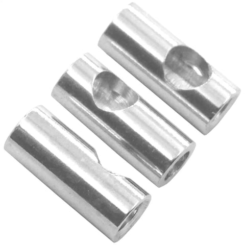 Premium 3 Pack Aluminum Shaft Adapter Sleeve Converts 3.17mm To 5mm For Hobbywing And Hsp Rc Cars Boats showing three aluminum sleeves.