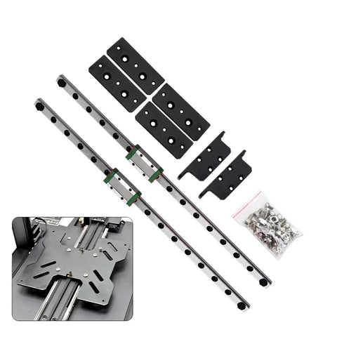 Upgrade Dual Y Axis Rail Kit For Ender 3 S1 Pro With MGN 9H Linear Guides 315mm shown with mounting components.