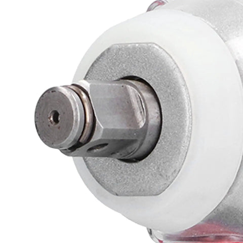 Close-up of the chuck on the Cloimei 18 V Brushless Cordless Impact Wrench With 1/2 Inch Chuck, 250 Nm Torque, Fast 2400 Rpm Speed For Car Repair And Construction Sites.