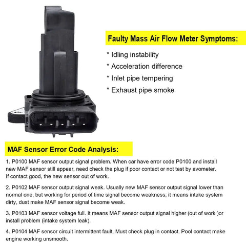 Mass Air Flow Sensor MAF Replacement For Toyota And Scion Cars OE Style Fits Camry RAV4 4Runner Tacoma Tundra Prius Avalon FJ