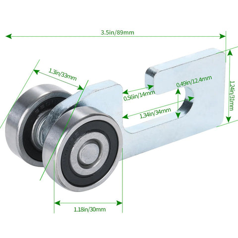 Two Wheel Strut Channel Trolley Rollers For One And Five Eighths Inch Wide And Taller Strut Channel With Rubber Sealed Bearings