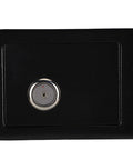 Front view of a black steel safe box with key lock for home and office use, heavy-duty anti-theft jewelry cash and document storage.