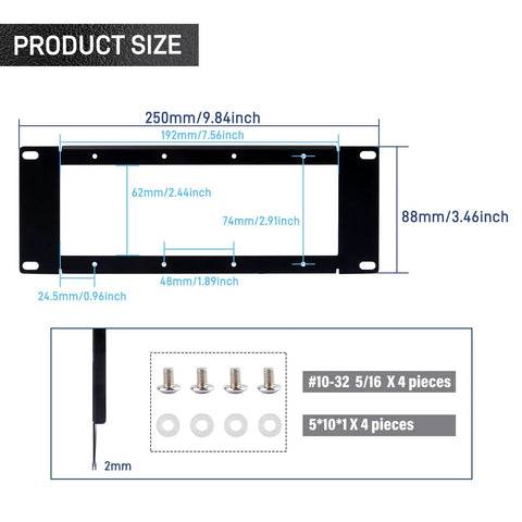 Heavy Duty 10 Inch 2U Rack Mount Bracket For Diy Projects Offering A Tight Space Saving Fit That Works Like A Charm With Popular Server Chassis For Smooth Buildouts