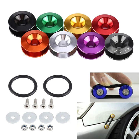 Assorted aluminum alloy fasteners for Red Universal Bumper Quick Release Kit For Cars Front And Rear Trunk Fasteners Fender Holder