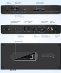 Thunderbolt 5 Dock With M.2 NVMe SSD Expansion And 10Gb Ethernet, featuring multiple ports and SSD slot.