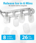 Countertop Ice Maker Rapid Bullet Ice In Six Minutes, 26Lb/24H Capacity producing bullet ice cubes