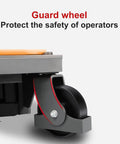 Guard wheel of Heavy Duty Semi Electric Pallet Stacker With Straddle Legs And Adjustable Forks for operator safety.
