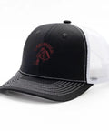 Dope Unisex Outdoor Trucker Cap With Adjustable Strap, Cool Dog And Horse Theme Hat, black front with mesh back