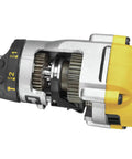 Close-up of gears and selector on Beefy One Half Inch 10 Amp Hammer Drill With Pistol Grip And Dual Mode For Masonry Wood And Steel.