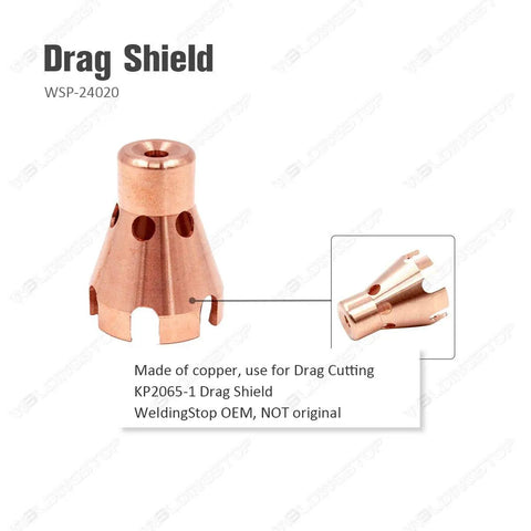 Copper KP2065-1 drag shield from All In One Plasma Cutting Electrodes Nozzle Tips And Drag Shield Kit For Pro-Cut 55 And 80 Torch