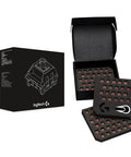 Renewed Tactile Gaming Keyboard Switch Kit Compatible With Pro X Featuring 92 Pull And Replace Brown Switches in packaging and trays.
