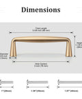 Dimensions of 30 Pack Champagne Bronze Cabinet Pulls 3 Inch Hole Centers 3-3/8 Inch Overall Length Zinc Alloy Drawer Pulls Kitchen Handles