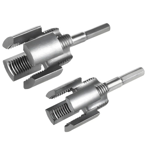Two In One Pipe Threading Tool Set For DIY Pros Internal And External Threading Kit High Hardness Steel Electric Drill Compatible 2 Sets PVC and metal pipe threaders