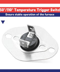 Primary Limit Switch 150 Degree 110 Degree Replacement For Goodman Furnace L40-524 20162904 in packaging with clear label.