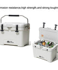Rubber Flexible T Handle Hasp Draw Latch 2 Pack for tool boxes and coolers, showcasing installation on white coolers.