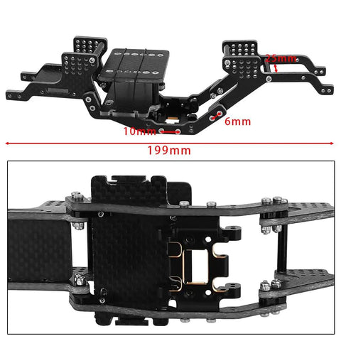 Carbon Fiber Chassis Frame Kit With Brass Skid Plate For 1 By 18 RC Crawler Redcat Ascent 18 Upgrade Part And Multi Point Shock Mounts