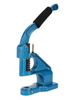 Blue cast iron Pro Grade Heavy Duty Hand Press Grommet Machine With Three Dies One Quarter Inch Three Eighths Inch One Half Inch