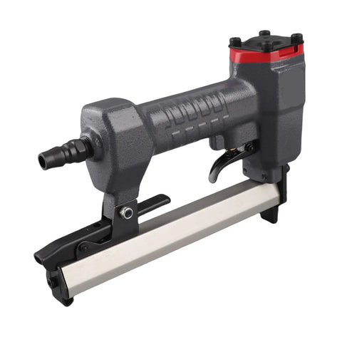Lightweight 18 Gauge Pneumatic Brad Nailer Featuring A Durable Aluminum Frame And Reliable Trigger Action, side view.