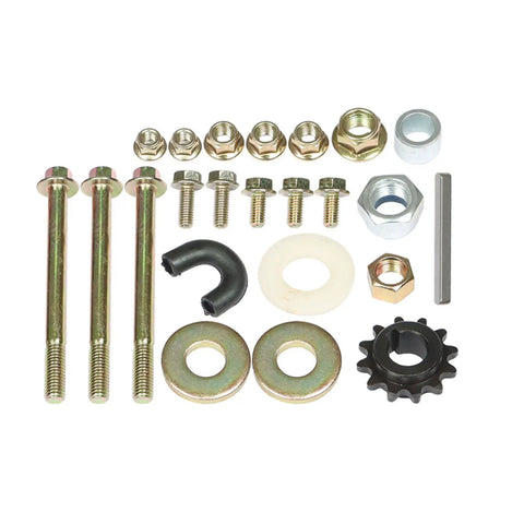 Beefed Up Go Kart Forward Reverse Gearbox With Snappy Three Speed Shifts Featuring A Plug And Play Setup Delivering Killer Performance For Four Stroke Engines Up To Thirteen Horsepower, bolt and hardware kit for installation.