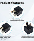 Image showing Plug-In Mini ISO Relay General Purpose 12V DC 70A Four Pin Automotive Relay with SPST contacts and robust construction.