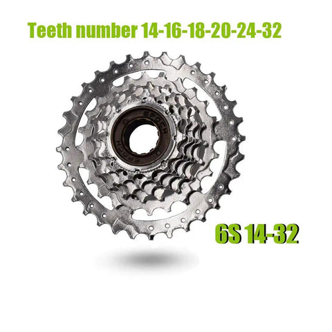 Beefy Six Speed Freewheel 14 To 32 Teeth Built For Mountain Fat Cargo And City Commuter Bikes With Hub Motor Compatibility