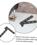 Two Pack Heavy Duty Pivot Hinge Hidden Door Hardware For Secret Doors Easy Install Kit shown with drill during installation