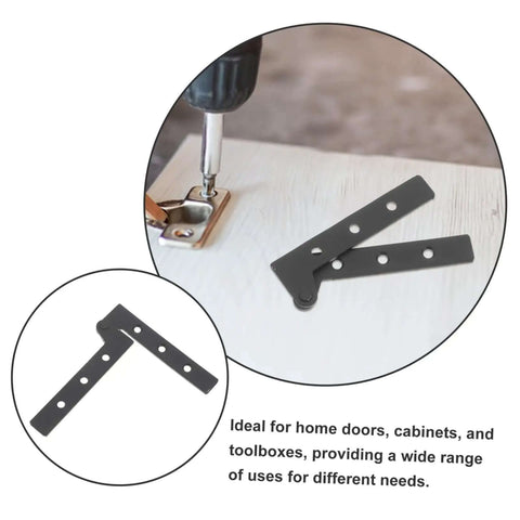 Two Pack Heavy Duty Pivot Hinge Hidden Door Hardware For Secret Doors Easy Install Kit shown with drill during installation