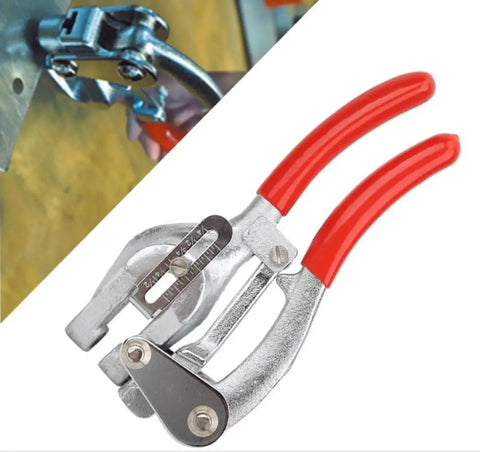 Heavy Duty Sheet Metal Hole Punch Kit Hand Held Power Punch Set 3/32 Inch To 9/32 Inch with red handles and metal components