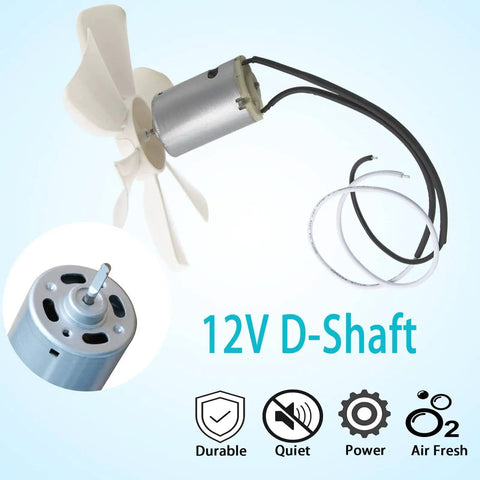 6 Inch RV Vent Fan Motor Replacement With Blade, 12V D Shaft RV Vent Motor Replacement For Camper, Travel Trailer And Motorhome Vent Fans, No Fuss Quick Install, Quiet Airflow, Durable 6 Inch Fan Blade Kit